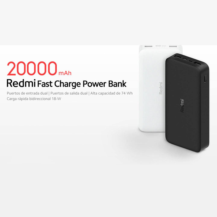 Xiaomi Redmi Powerbank Bateria Externa 20000mah Carga Rapida - Achorao