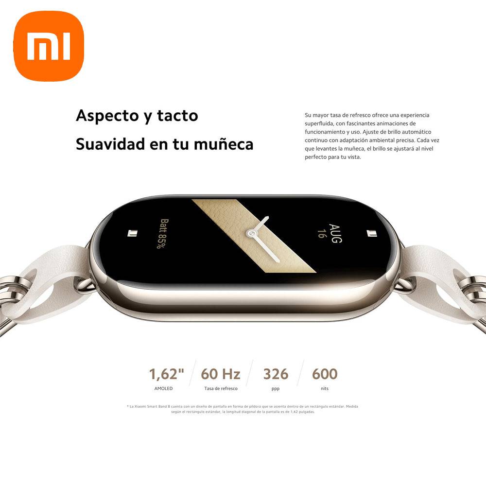 Smartband Xiaomi Band 8 pantalla 1.62", resistente al agua 5ATM, 14 días de batería, 150 sport mode, SPO2 - Achorao