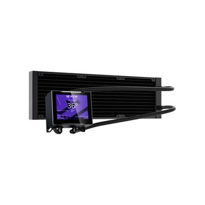 Enfriamiento Líquido XYZ HYDROVIEW 360 AIO Liquid CPU Cooler,3,5" LCD Digital Screen Black - Achorao