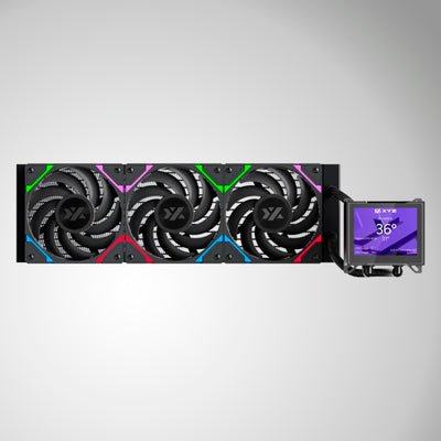Enfriamiento Líquido XYZ HYDROVIEW 360 AIO Liquid CPU Cooler,3,5" LCD Digital Screen Black - Achorao