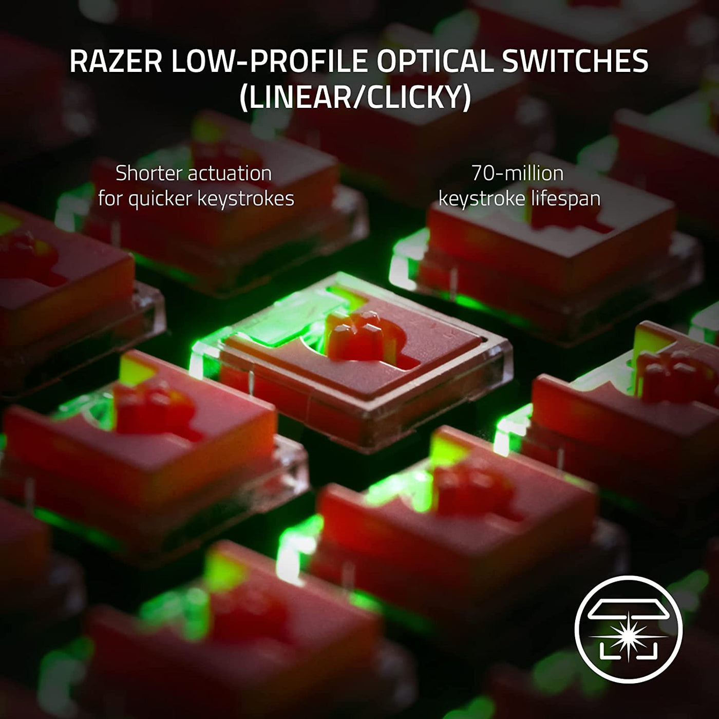 Teclado US Razer Deathstalker V2 Pro Wireless Switch Rojo(P163B)