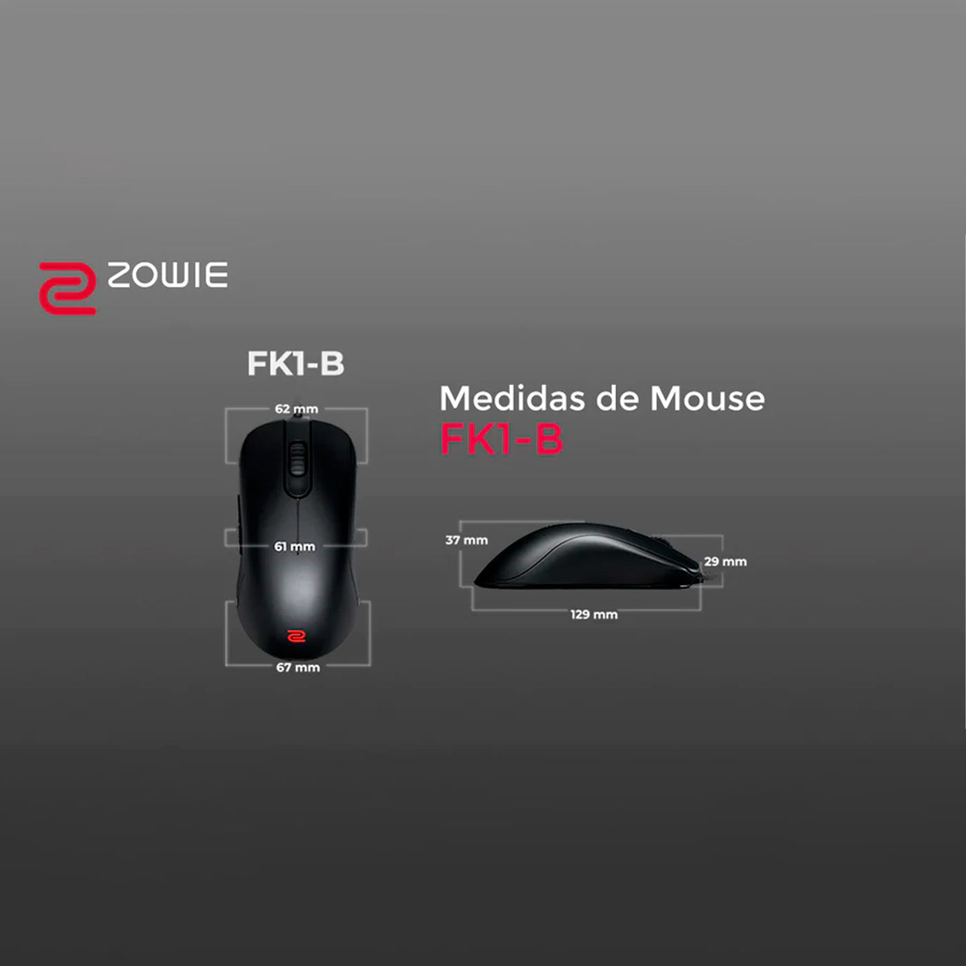 Mouse Gamer Benq Zowie FK1-B Low Latency Para Esports TALLA L(P163B)