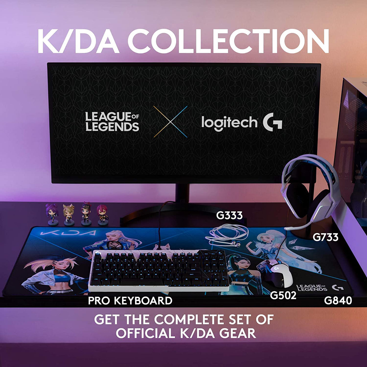Teclado Gamer Logitech G Pro KDA RGB Cable Extraíble Mecánico