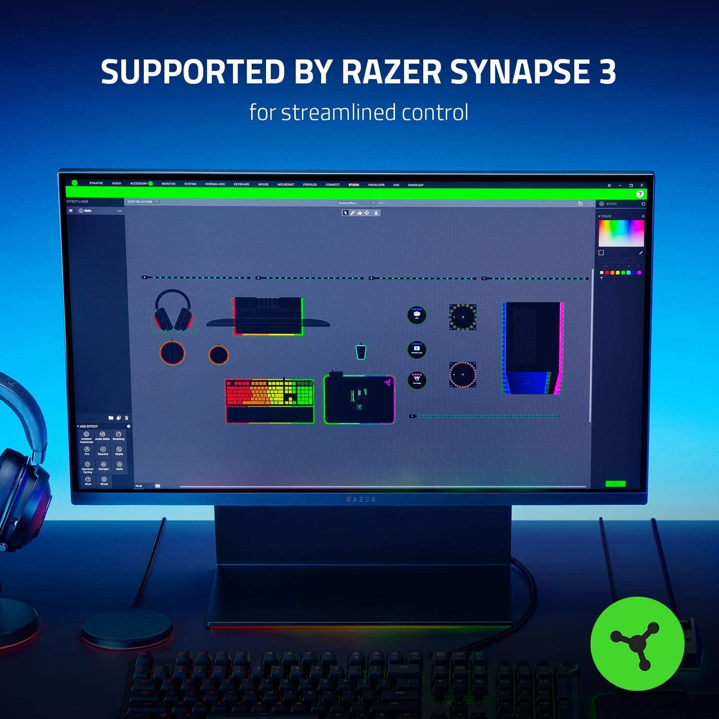 Controlador de luz RGB Razer para Case