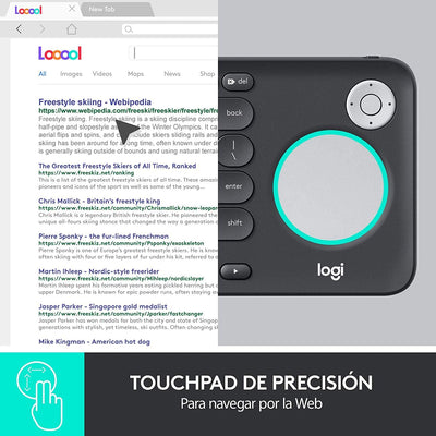 Teclado Logitech K600 Smart TV Inalámbrico USB Multimedia Touchpad