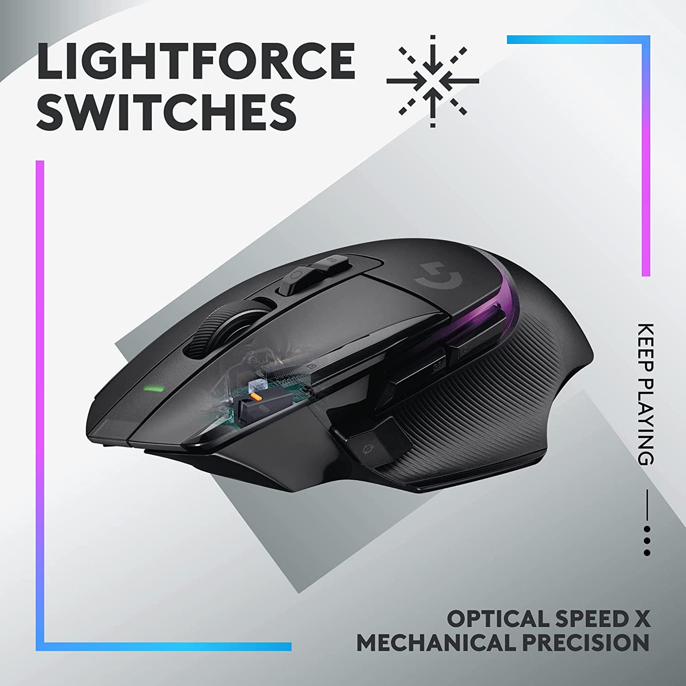 Mouse Inalámbrico  Gamer G502 X PLUS 2022 25K DPI Lightforce RGB