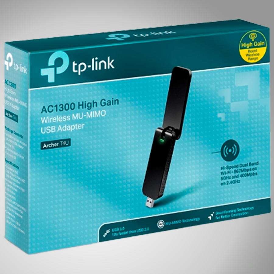 Adaptador Usb Wi-fi Tp-link Archer T4u Dual Band Ac1300 Wireless