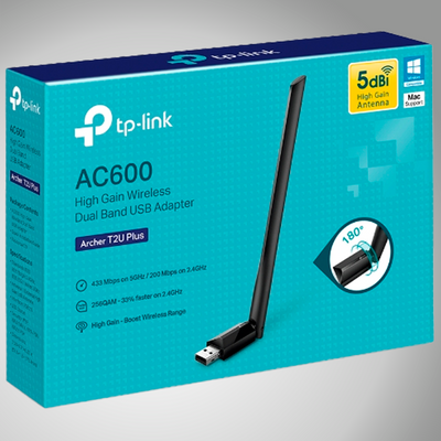Adaptador Usb Tp-link Wi-fi Archer T2u Plus Ac600 Dual band