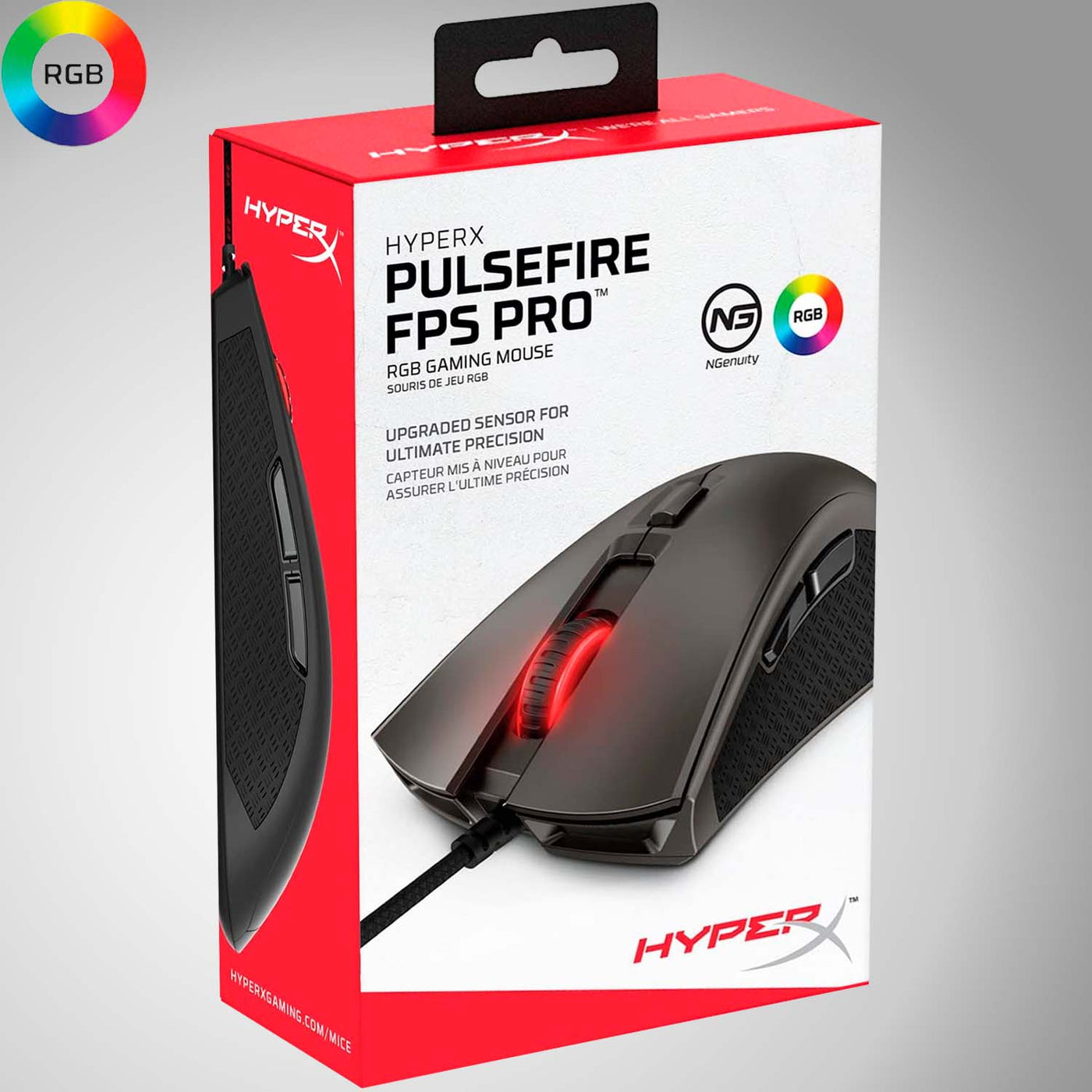 Mouse Gamer HyperX Pulsefire FPS Pro 16K DPI 6 Botones RGB(P163B)