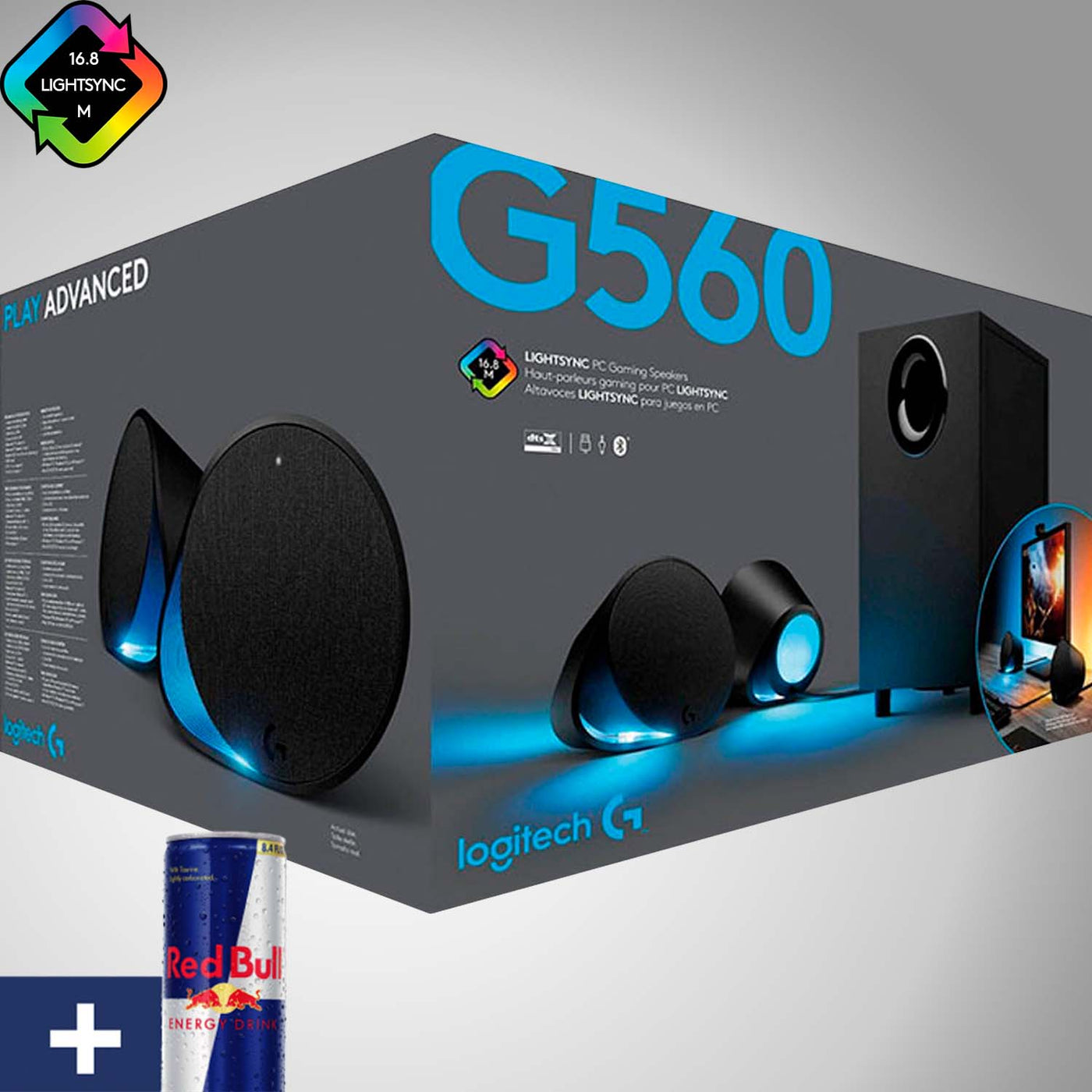 Parlantes Gamer Logitech G560 USB Bluetooth RGB Sub Woofer