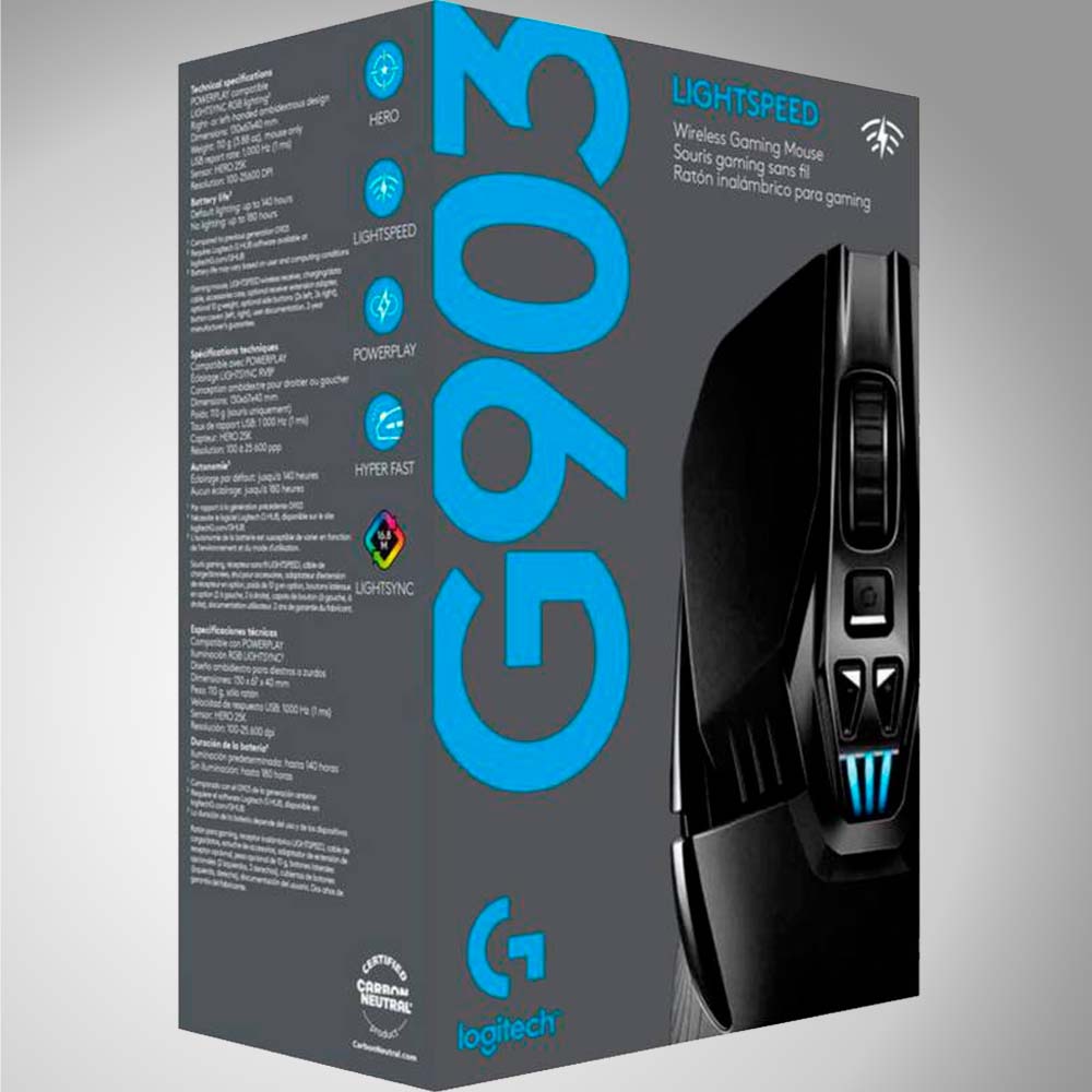 Mouse Gamer Logitech G903 Hero Wireless 1ms 25K DPI Rgb
