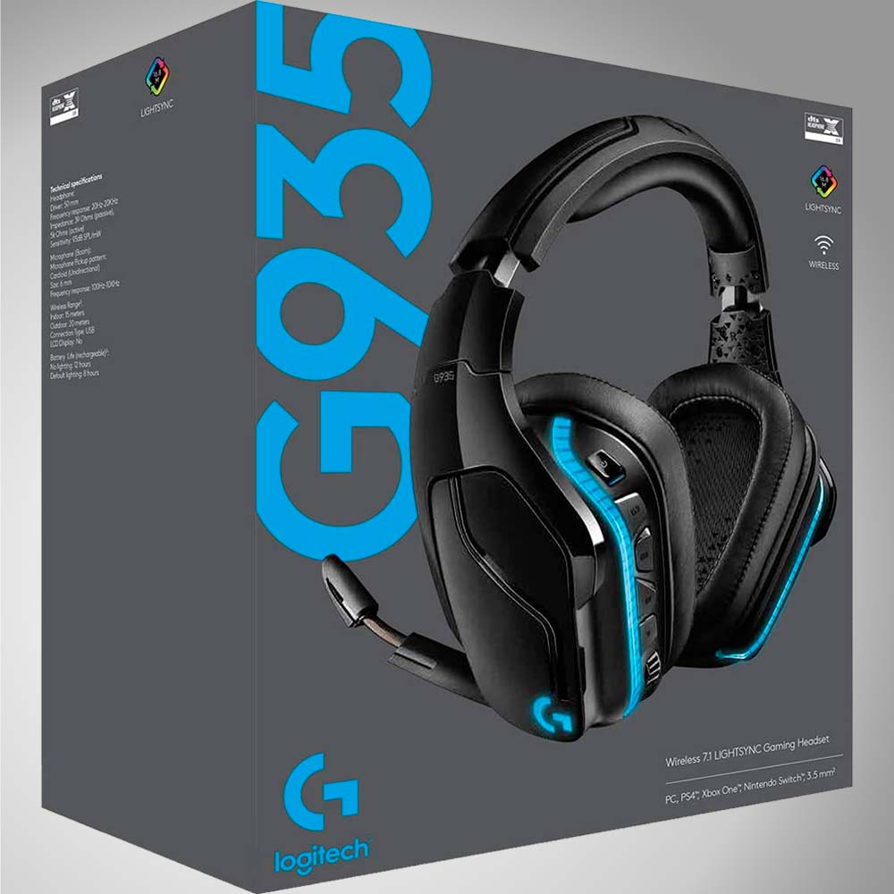 Audífonos Gamer Logitech G935 Inalámbrico RGB 7.1 Blue Voice