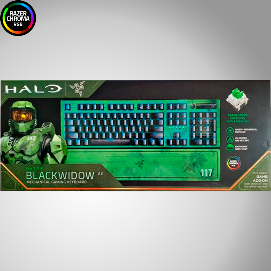 Teclado Razer Blackwidow V3 Halo Infinite Ed Mech Green Switch(P163B)