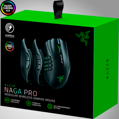 Mouse Razer Naga Pro Inalambrico Hyperspeed Focus+ Chroma Black