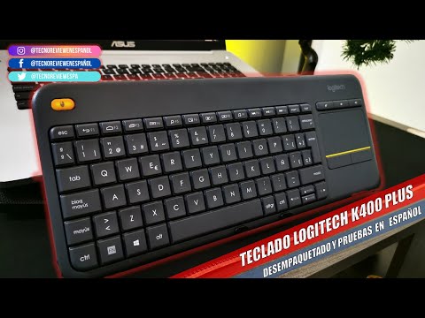 Teclado Logitech K400 Plus, inalámbrico, touchpad integrado